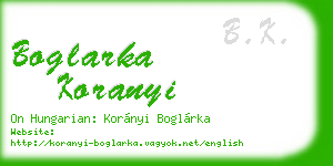 boglarka koranyi business card